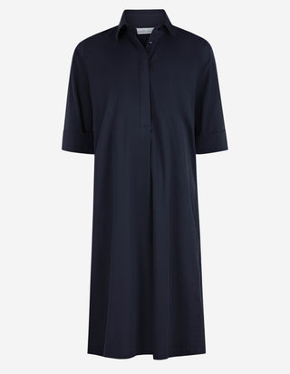 Aud Poplin Klänning Navy
