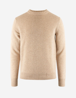 Tröja Rundhals Ull/Cashmere Beige