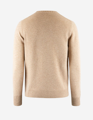 Tröja Rundhals Ull/Cashmere Beige