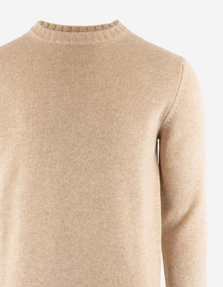 Tröja Rundhals Ull/Cashmere Beige