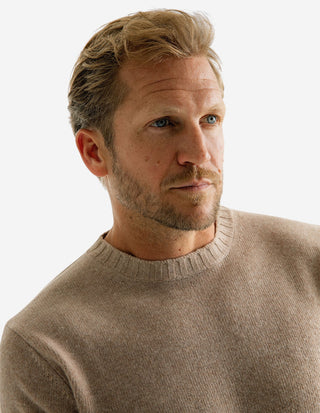 Tröja Rundhals Ull/Cashmere Beige