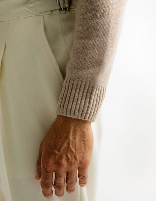 Tröja Rundhals Ull/Cashmere Beige