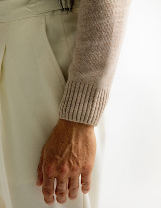 Tröja Rundhals Ull/Cashmere Beige