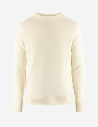 Tröja Rundhals Ull/Cashmere Benvit