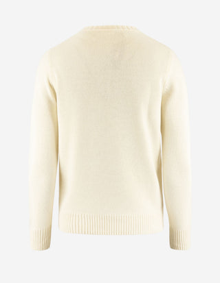 Tröja Rundhals Ull/Cashmere Benvit