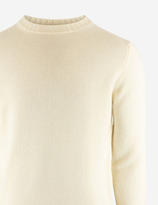 Tröja Rundhals Ull/Cashmere Benvit
