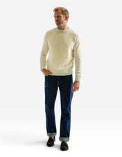 Tröja Rundhals Ull/Cashmere Benvit