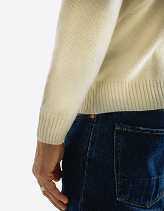 Tröja Rundhals Ull/Cashmere Benvit