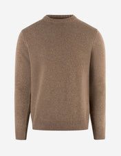 Tröja Rundhals Ull/Cashmere Mörkbrun