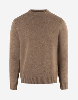 Tröja Rundhals Ull/Cashmere Mörkbrun
