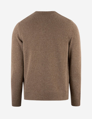 Tröja Rundhals Ull/Cashmere Mörkbrun