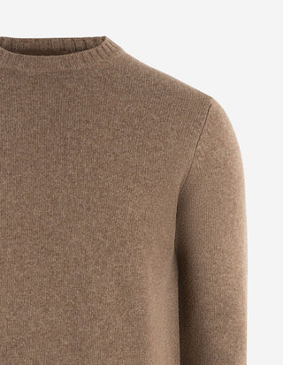 Tröja Rundhals Ull/Cashmere Mörkbrun