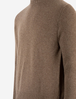 Tröja Rundhals Ull/Cashmere Mörkbrun