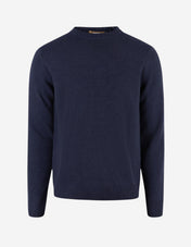 Tröja Rundhals Ull/Cashmere Mörkblå
