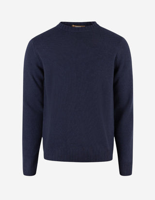 Tröja Rundhals Ull/Cashmere Mörkblå