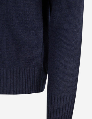 Tröja Rundhals Ull/Cashmere Mörkblå