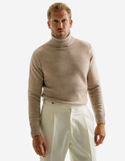 Polotröja Ull/Cashmere Beige