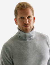 Polotröja Ull/Cashmere Ljusgrå