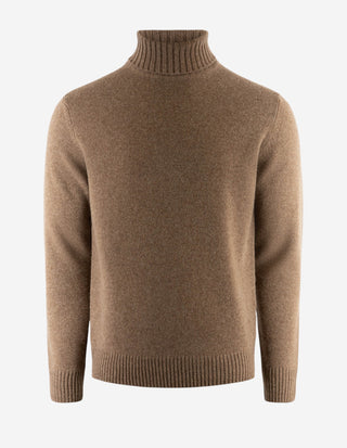 Polotröja Ull/Cashmere Mörkbrun