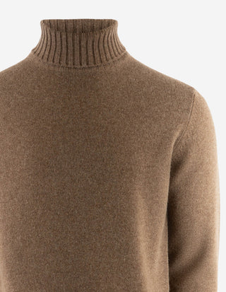Polotröja Ull/Cashmere Mörkbrun