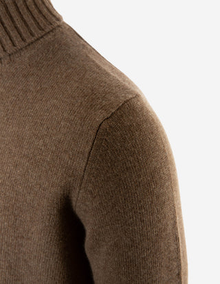 Polotröja Ull/Cashmere Mörkbrun