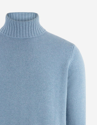 Polotröja Ull/Cashmere Ljusblå