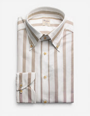 Slimline Skjorta Twofold Beige/Vit