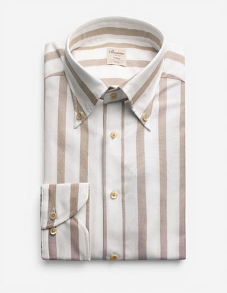 Slimline Skjorta Twofold Beige/Vit