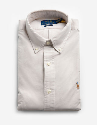 Skjorta Custom Fit Oxford Shirt Beige