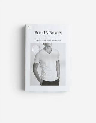 T-Shirt V-Neck 2-Pack Vit
