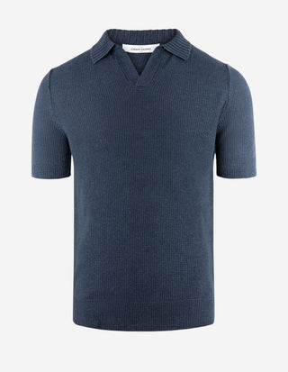 Open Polo Linne/Bomull Navy