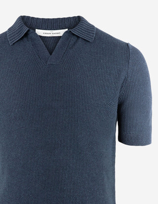 Open Polo Linne/Bomull Navy