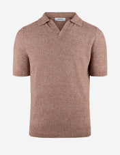 Open Polo Linne/Bomull Rost Orange