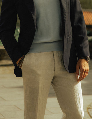 Chinos Linne Ljusbeige