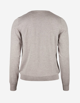 Tröja Rundhals Merinoull Ljusbeige