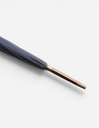 GT1 Paraply Trähandtag Brun/Navy One Size
