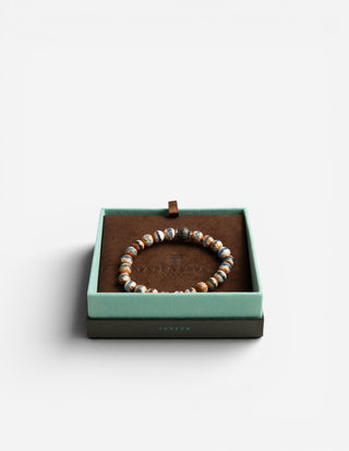 Lhasa Armband Blå/Vit/Brun/Silver