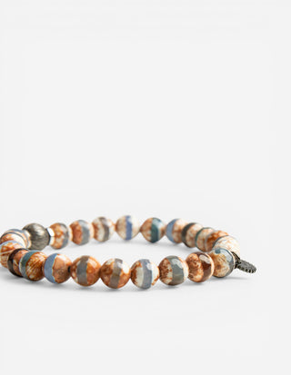 Lhasa Armband Blå/Vit/Brun/Silver
