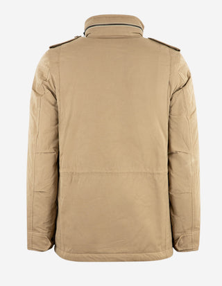 Field Jacket Torrvaxad Bomull Gråbeige