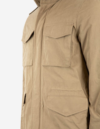 Field Jacket Torrvaxad Bomull Gråbeige