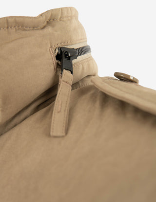 Field Jacket Torrvaxad Bomull Gråbeige