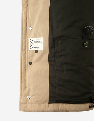 Field Jacket Torrvaxad Bomull Gråbeige