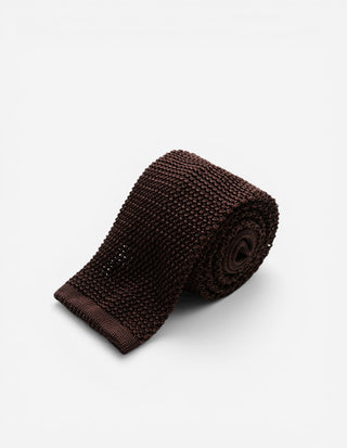Grana Riso Stickad Slips Siden Mörkbrun One Size