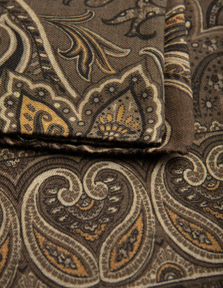Scarf Ull Yak Mönstrad Brun One Size