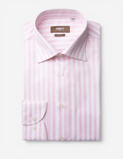 Slim Fit Skjorta Bomull Vit/Rosa