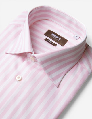 Slim Fit Skjorta Bomull Vit/Rosa