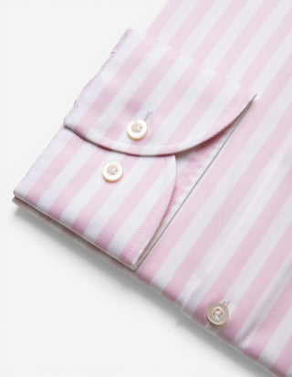 Slim Fit Skjorta Bomull Vit/Rosa