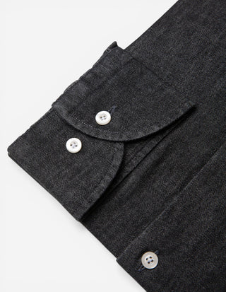 Slim Fit Skjorta Denim Vintage Svart
