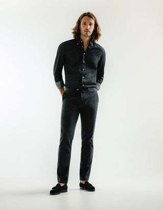 Slim Fit Skjorta Denim Vintage Svart