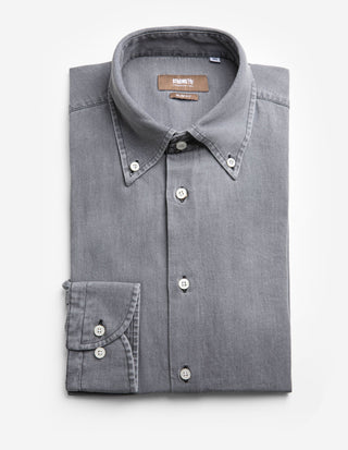 Slim Fit Skjorta Denim Grå